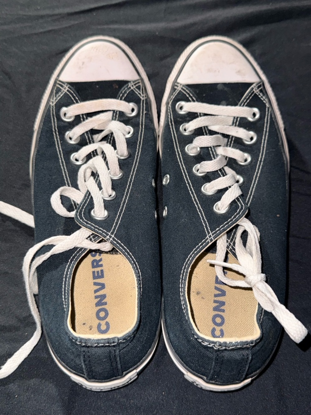 Converse Low Top Canvas Sneakers - Black and White